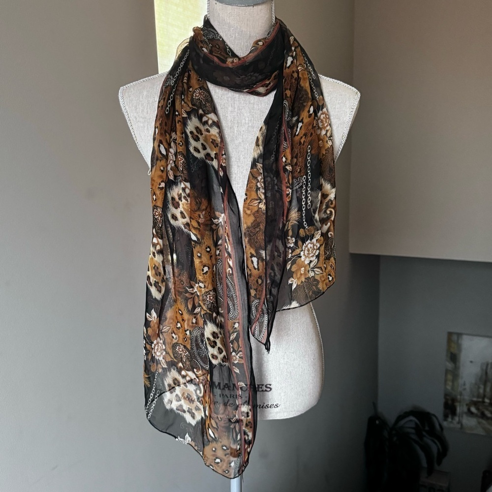 Trendy Animal Print Light Long Scarf